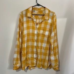 Yellow plaid button down